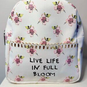 Betsey Johnson Floral Backpack Live Life in Full Bloom Bag Pink White